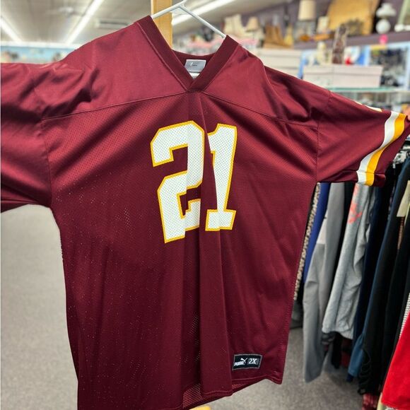 Puma Maroon Jersey with White and Yellow Accents